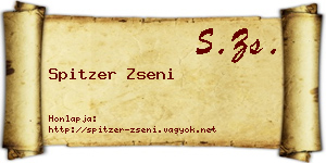 Spitzer Zseni névjegykártya